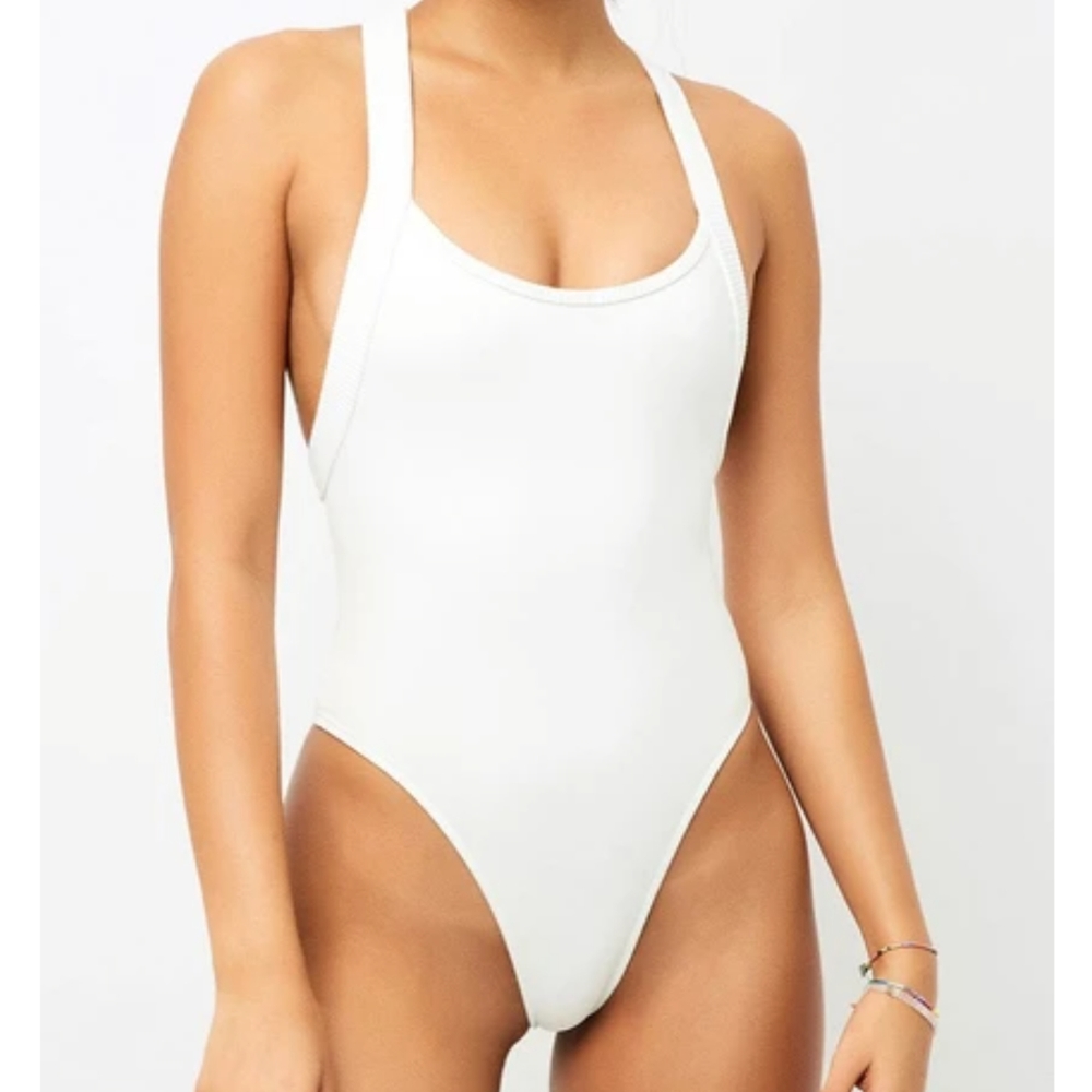 White racerback one-piece Frankie's Bikini